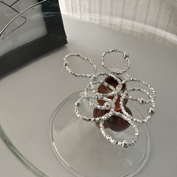 Wholesale 925 Sterling Silver Chipped Silver Bead Ring - Image 2