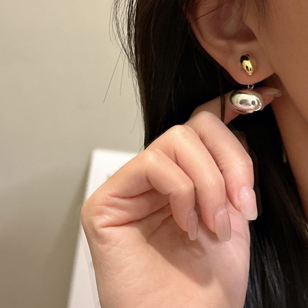 Wholesale 925 Sterling Silver Color Separation Bean Earrings - Image 7