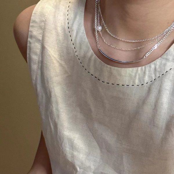 Wholesale 925 Sterling Silver Three Layers Of Light Luxury Pearl Necklace - Image 5