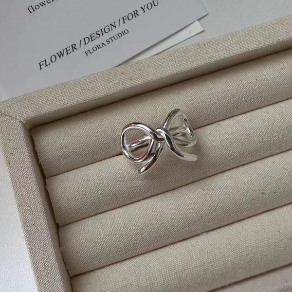 Wholesale 925 Sterling Silver Bowknot Earrings ＆ Ring ＆ Necklace - Image 5