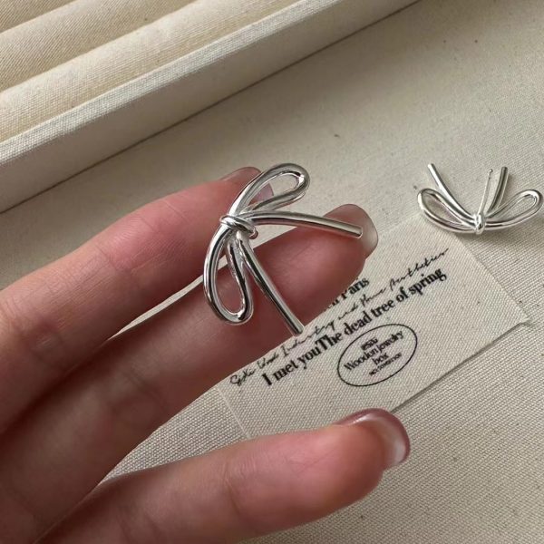 Wholesale 925 Sterling Silver Bowknot Earrings ＆ Ring ＆ Necklace - Image 2