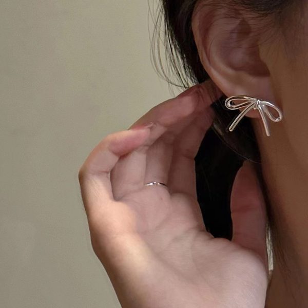 Wholesale 925 Sterling Silver Bowknot Earrings ＆ Ring ＆ Necklace - Image 7