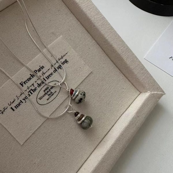 Wholesale 925 Sterling Silver Handmade Natural Stone Necklace