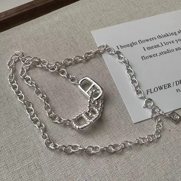 Wholesale 925 Sterling Silver Triple Pig Nose Clasp Necklace ＆ Bracelet - Image 2