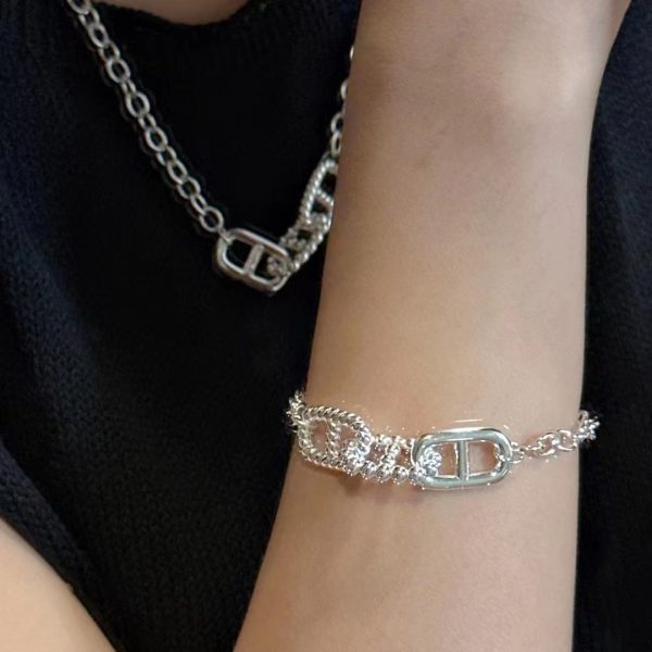 Wholesale 925 Sterling Silver Triple Pig Nose Clasp Necklace ＆ Bracelet - Image 6