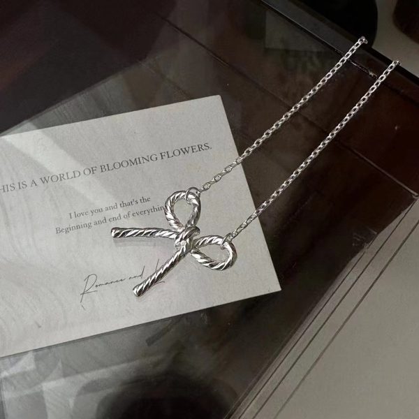 Wholesale 925 Sterling Silver Bowknot Necklace - Image 2