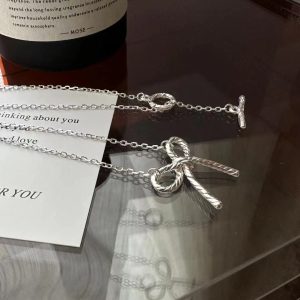 Wholesale 925 Sterling Silver Bowknot Necklace