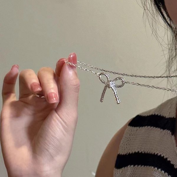 Wholesale 925 Sterling Silver Bowknot Necklace - Image 4