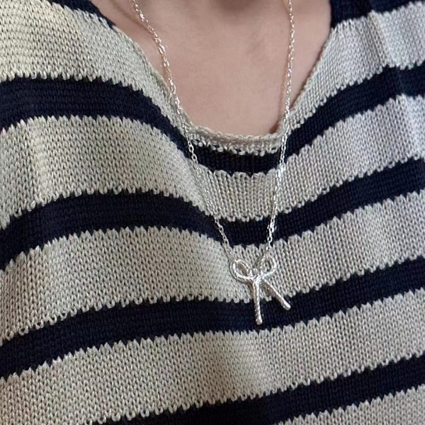 Wholesale 925 Sterling Silver Bowknot Necklace - Image 5