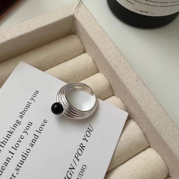 Wholesale 925 Sterling Silver Sea Wave Agate Ring