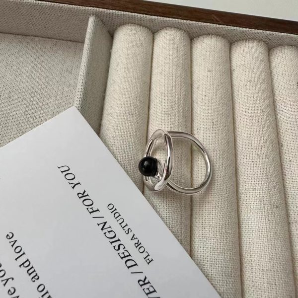 Wholesale 925 Sterling Silver Black Agate Ring - Image 2