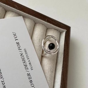 Wholesale 925 Sterling Silver Black Agate Ring