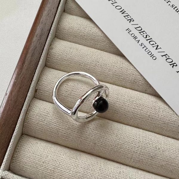 Wholesale 925 Sterling Silver Black Agate Ring - Image 3