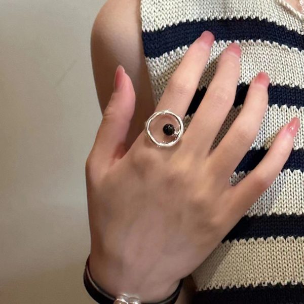 Wholesale 925 Sterling Silver Black Agate Ring - Image 4