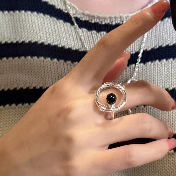 Wholesale 925 Sterling Silver Black Agate Ring - Image 6