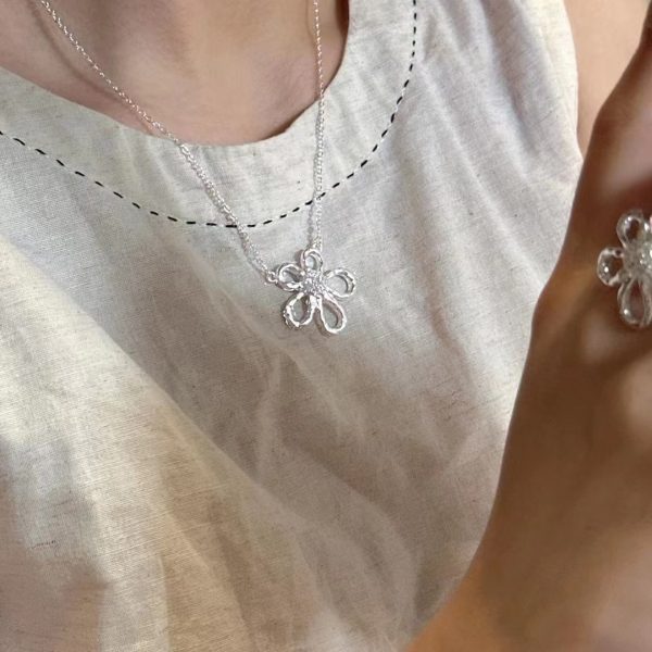 Wholesale 925 Sterling Silver Sunflower Set Necklace ＆ Earrings ＆ Ring - Image 9