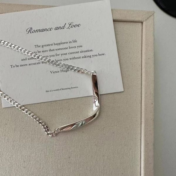 Wholesale 925 Sterling Silver Twisted V-thread necklace - Image 3