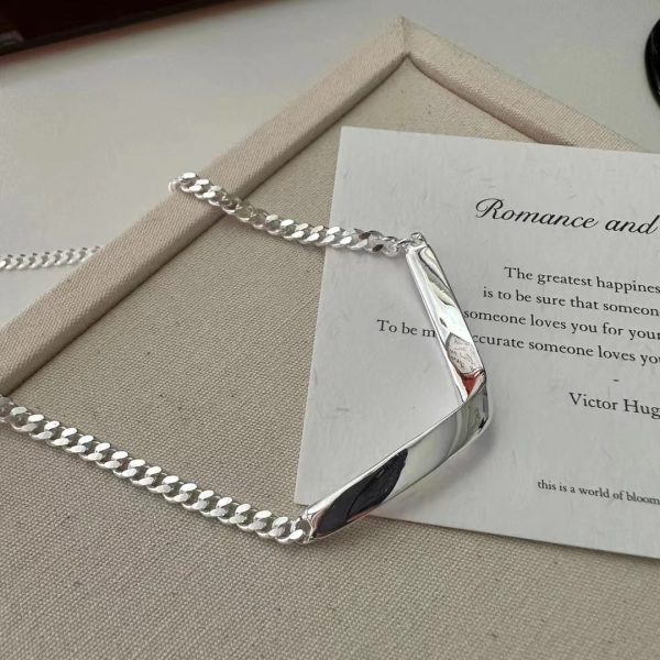 Wholesale 925 Sterling Silver Twisted V-thread necklace