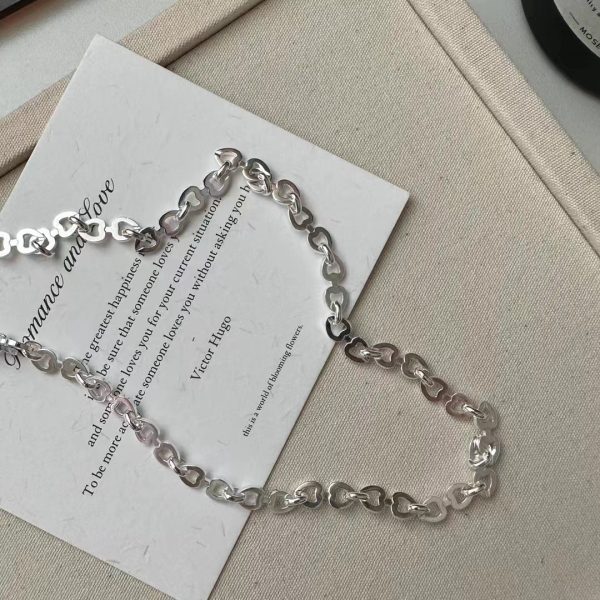 Wholesale 925 Sterling Silver All Hearts Necklace - Image 3