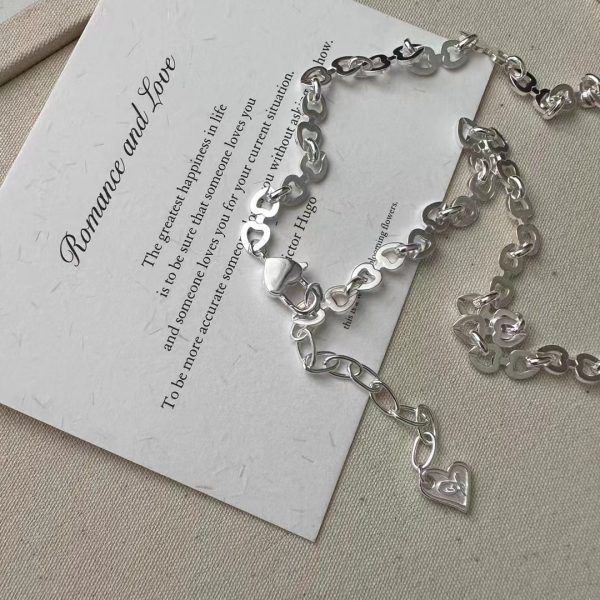 Wholesale 925 Sterling Silver All Hearts Necklace