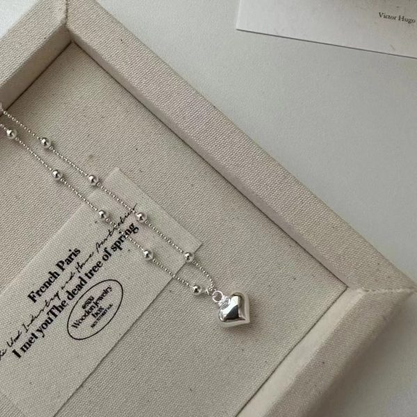 Wholesale 925 Sterling Silver Bead-necklace with Heart - Image 3