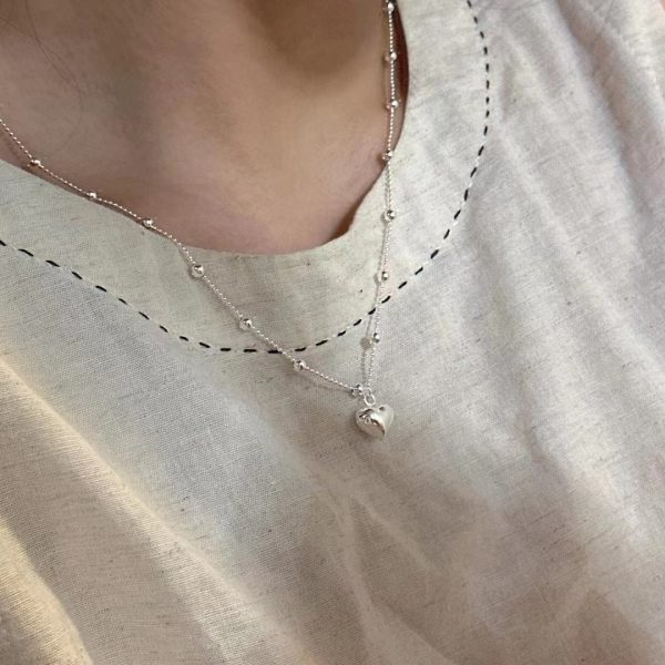Wholesale 925 Sterling Silver Bead-necklace with Heart - Image 5