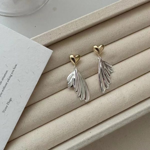 Wholesale 925 Sterling Silver Butterfly Color Separation Earrings