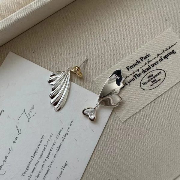 Wholesale 925 Sterling Silver Butterfly Color Separation Earrings - Image 2