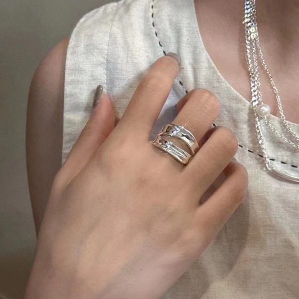Wholesale 925 Sterling Silver Concave Openwork Ring - Image 4