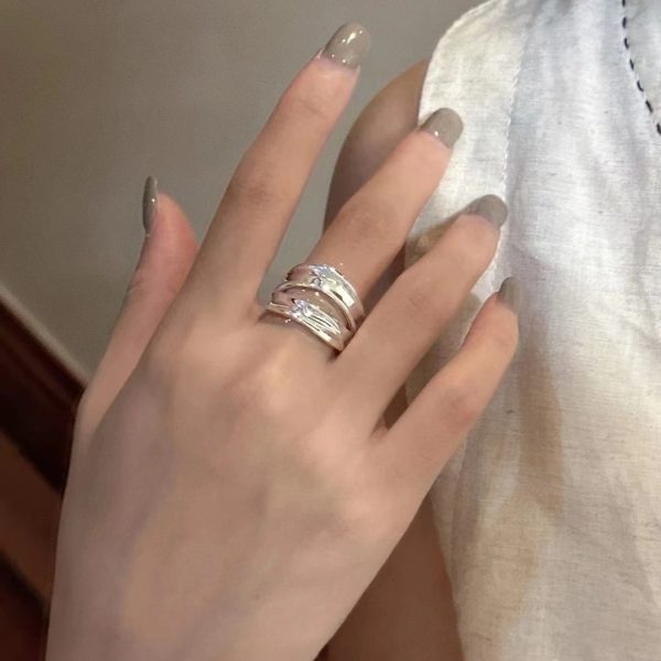 Wholesale 925 Sterling Silver Concave Openwork Ring - Image 5