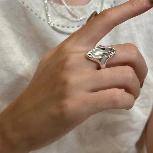 Wholesale 925 Sterling Silver Horse Eye Glossy Ring - Image 5