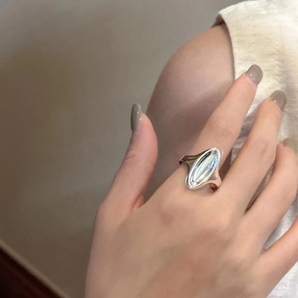 Wholesale 925 Sterling Silver Horse Eye Glossy Ring - Image 6