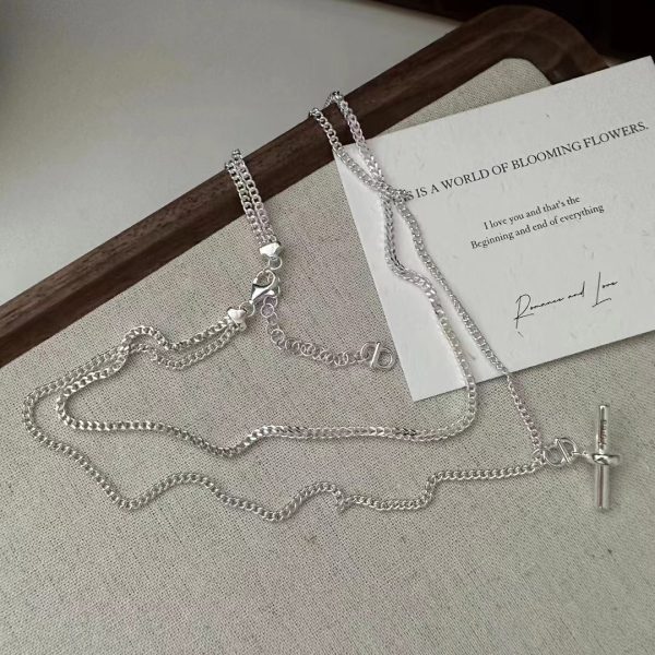 Wholesale 925 Sterling Silver O&T Double Layer Set Necklace ＆ Bracelet - Image 3