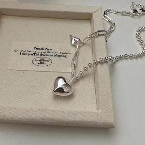 Wholesale 925 Sterling Silver Splicing Necklace with Heart