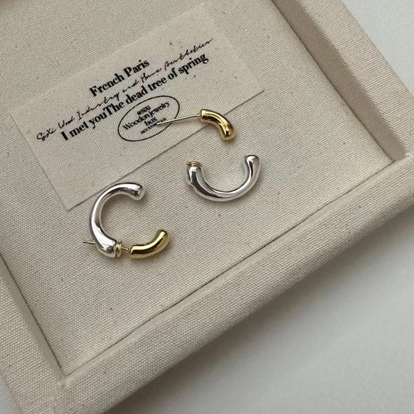 Wholesale 925 Sterling Silver Color Separation Two-Wear Earrings