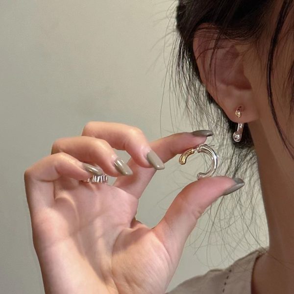 Wholesale 925 Sterling Silver Color Separation Two-Wear Earrings - Image 4