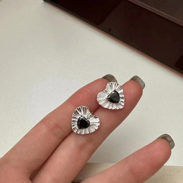 Wholesale 925 Sterling Silver Agate Heart Earrings - Image 3