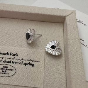 Wholesale 925 Sterling Silver Agate Heart Earrings
