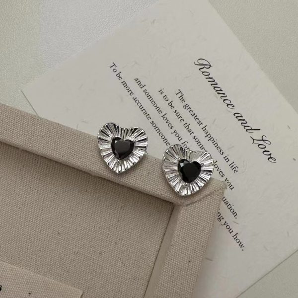Wholesale 925 Sterling Silver Agate Heart Earrings - Image 2