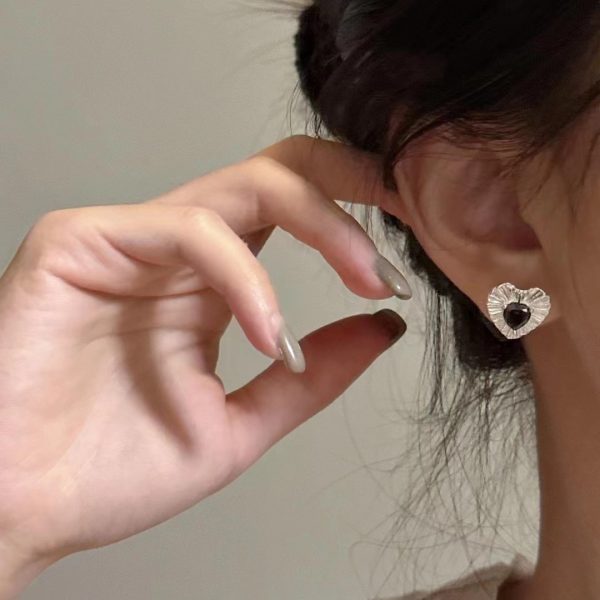 Wholesale 925 Sterling Silver Agate Heart Earrings - Image 4