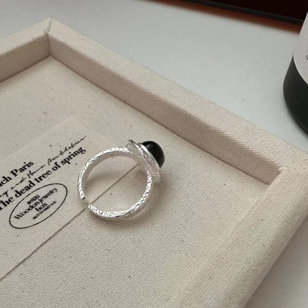Wholesale 925 Sterling Silver Black Agate Ring - Image 2