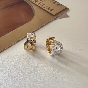 Wholesale 925 Sterling Silver Tang grass Color Separation Earrings