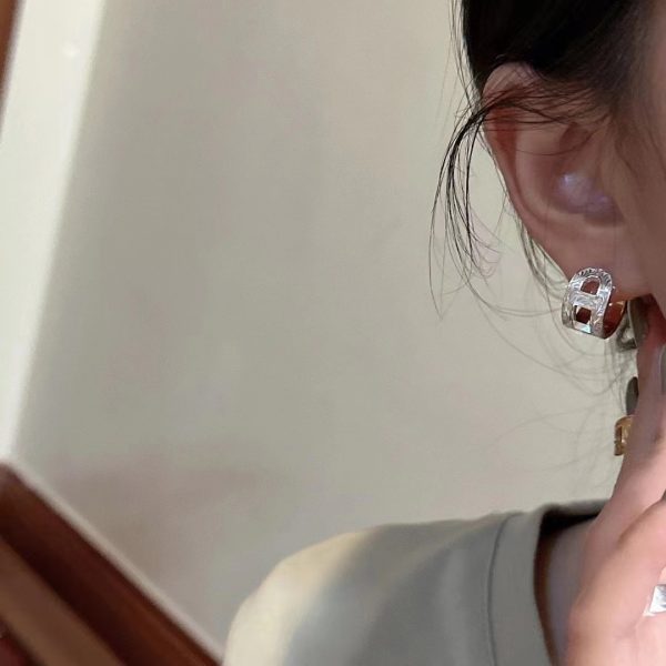 Wholesale 925 Sterling Silver Tang grass Color Separation Earrings - Image 3