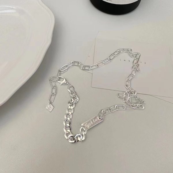 Wholesale 925 Sterling Silver Engraved Good Luck Splicing Necklace - Image 3