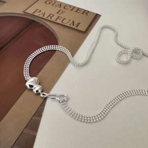 Wholesale 925 Sterling Silver Gourd Row Bead Necklace