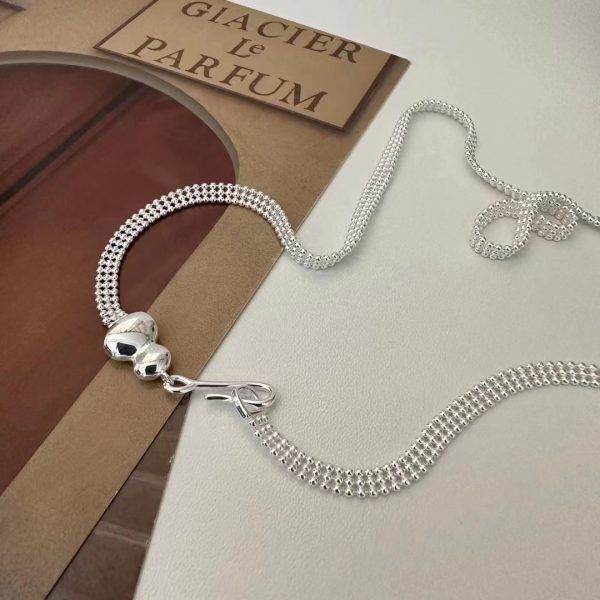 Wholesale 925 Sterling Silver Gourd Row Bead Necklace