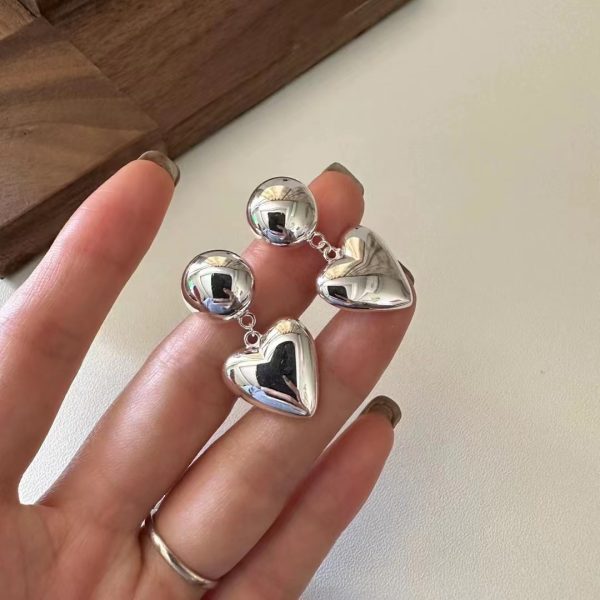 Wholesale 925 Sterling Silver Love shape earrings - Image 4