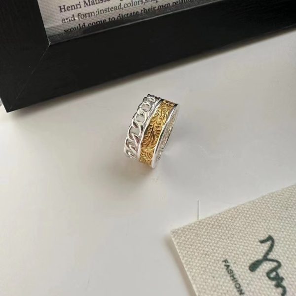 Wholesale 925 Sterling Silver Color Separation Tangleweed Ring
