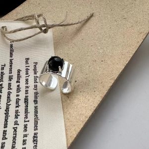 Wholesale 925 Sterling Silver Agate Wide Ring