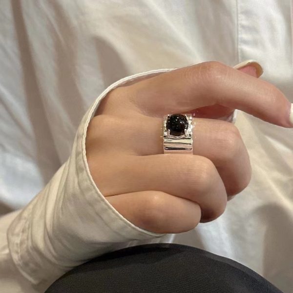 Wholesale 925 Sterling Silver Agate Wide Ring - Image 5